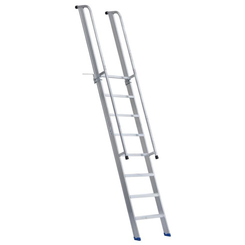 Stufenanlegeleiter 60 cm breit mit Handlauf und Überstieg