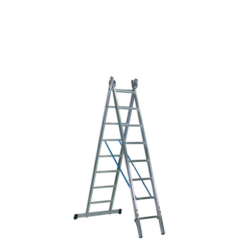 Mehrzweckleiter Handwerkerausführung 2-teilig, 41/47 cm breit, verpresst