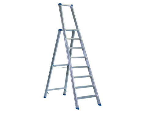 Stufenstehleiter einseitig begehbar mit Bügel