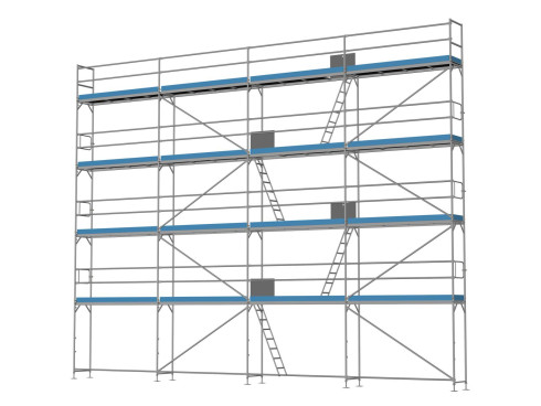 Traufseitengerüst 120 m² - 3,0 m Felder - 12 m lang - 10 m Arbeitshöhe