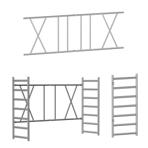 Klappeinheiten, Geländer und Leitern für Klappgerüste