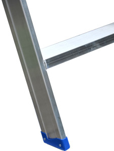 Leiterntritt 600 mm breit mit Stahlgelenken und Federdruckrollen