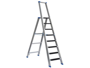 Stufenstehleiter einseitig begehbar mit Bügel und Antirutschbelag