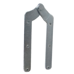 Stufenstehleiter beidseitig begehbar mit Federdruckrollen und Aussteifungsstreben