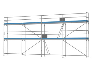 Traufseitengerüst 72 m² - 3,0 m Felder - 12 m lang - 6 m Arbeitshöhe