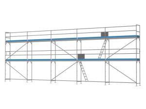 Traufseitengerüst 90 m² - 3,0 m Felder - 15 m lang - 6 m Arbeitshöhe