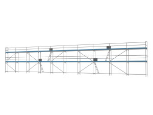 Traufseitengerüst 180 m² - 3,0 m Felder - 30 m lang - 6 m Arbeitshöhe